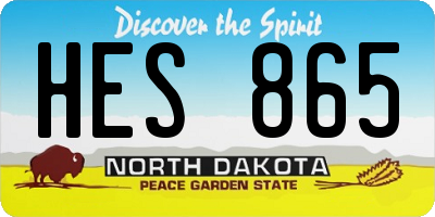 ND license plate HES865