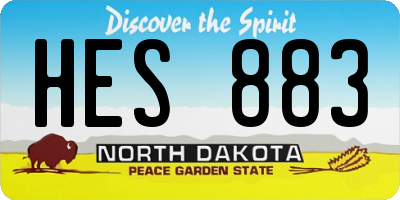 ND license plate HES883