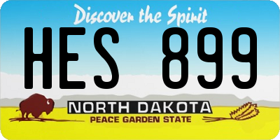 ND license plate HES899