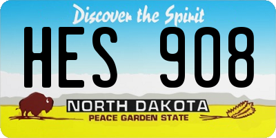 ND license plate HES908