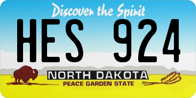 ND license plate HES924