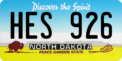 ND license plate HES926