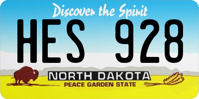 ND license plate HES928