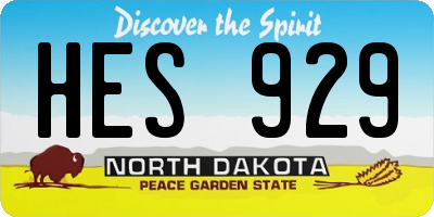 ND license plate HES929