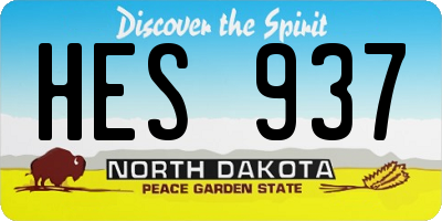 ND license plate HES937