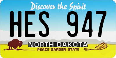 ND license plate HES947