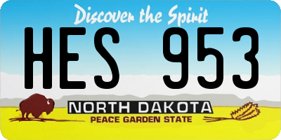 ND license plate HES953