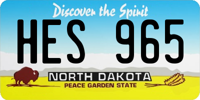 ND license plate HES965