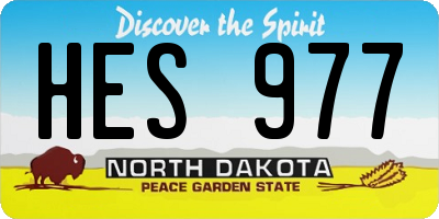 ND license plate HES977