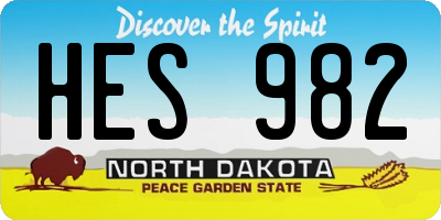 ND license plate HES982