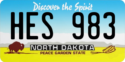 ND license plate HES983