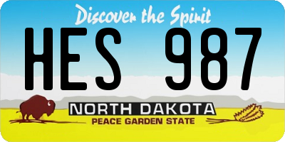 ND license plate HES987