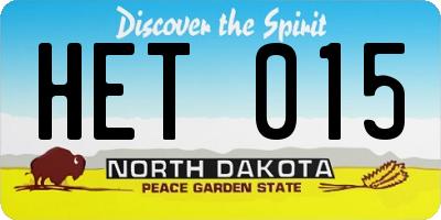 ND license plate HET015