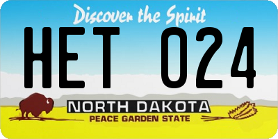 ND license plate HET024