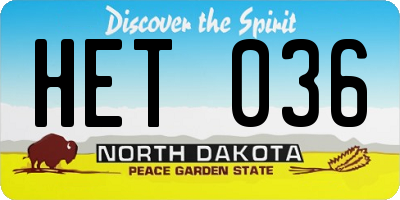 ND license plate HET036