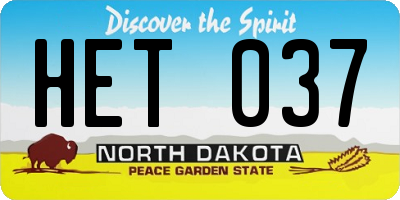 ND license plate HET037