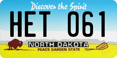 ND license plate HET061