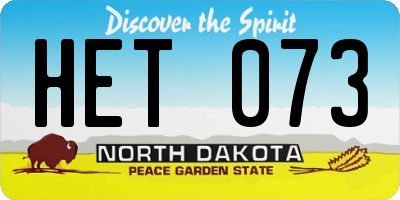 ND license plate HET073