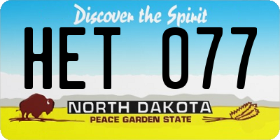 ND license plate HET077