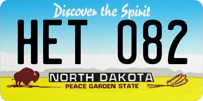 ND license plate HET082