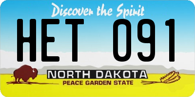 ND license plate HET091