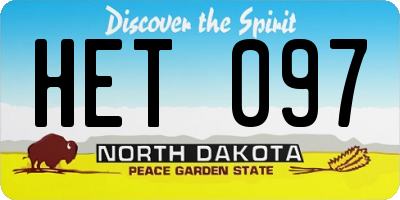 ND license plate HET097