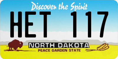 ND license plate HET117