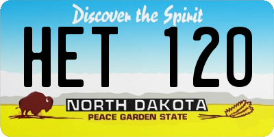 ND license plate HET120