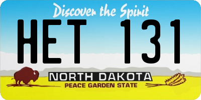 ND license plate HET131