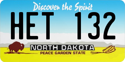 ND license plate HET132