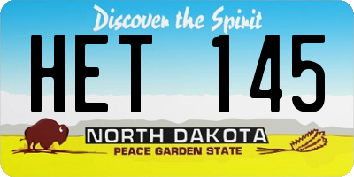 ND license plate HET145