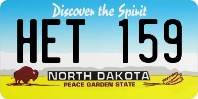 ND license plate HET159