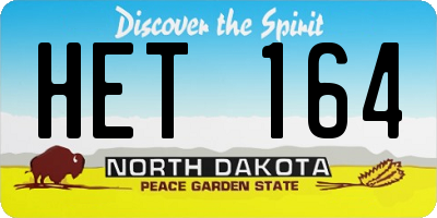 ND license plate HET164