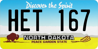 ND license plate HET167