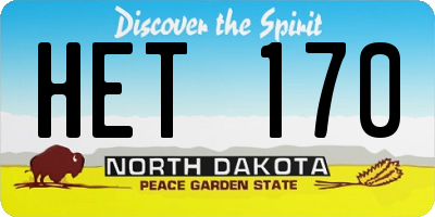 ND license plate HET170