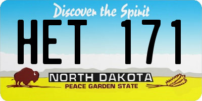 ND license plate HET171