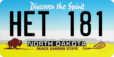 ND license plate HET181