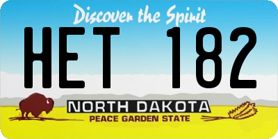 ND license plate HET182