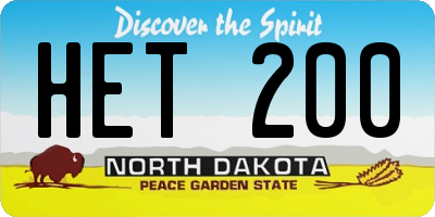 ND license plate HET200