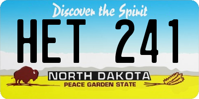 ND license plate HET241