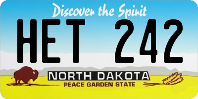 ND license plate HET242