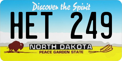 ND license plate HET249