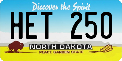 ND license plate HET250