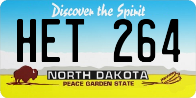 ND license plate HET264