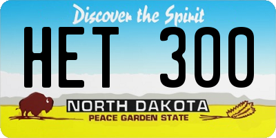 ND license plate HET300