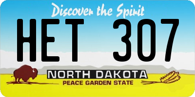 ND license plate HET307