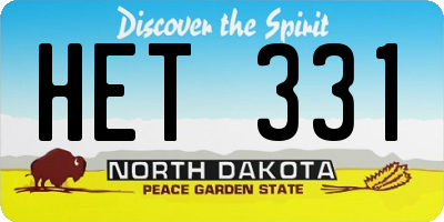 ND license plate HET331