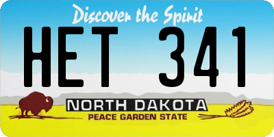 ND license plate HET341