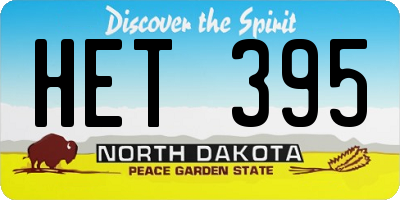 ND license plate HET395