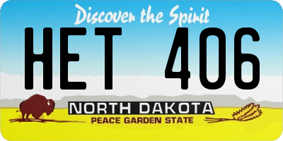 ND license plate HET406